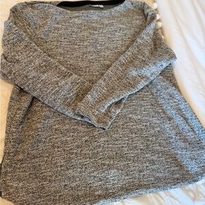 Croft & Barrow Heathered Black Tunic Top